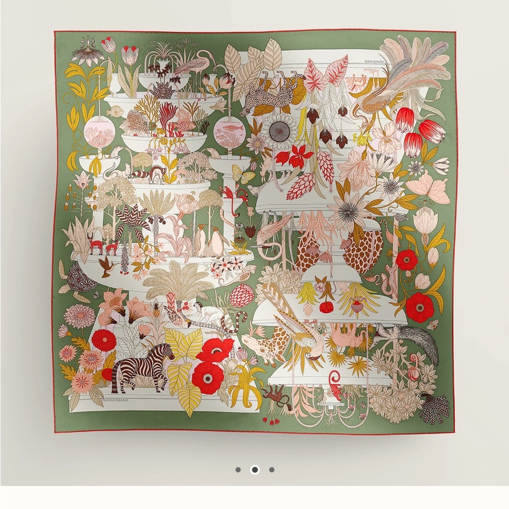 Hermes Carre 90 Precious Paradise Silk Scarf